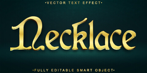 Poster - Necklace Golden Vector Fully Editable Smart Object Text Effect