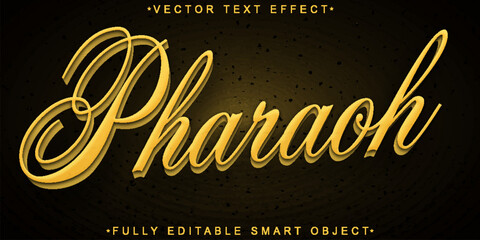 Poster - Shiny Golden Pharaoh Vector Fully Editable Smart Object Text Effect