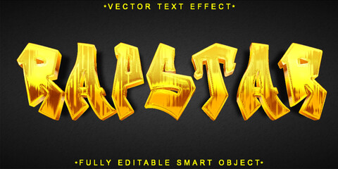 Poster - Graffiti Orange Rapstar Vector Fully Editable Smart Object Text Effect
