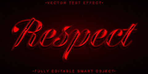 Poster - Red Respect Vector Fully Editable Smart Object Text Effect