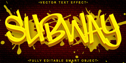 Poster - Colorful Graffiti Subway Vector Fully Editable Smart Object Text Effect