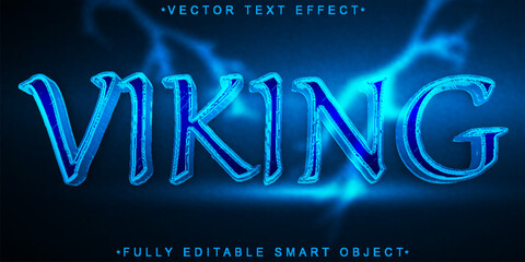 Poster - Blue Dangerous Viking Vector Fully Editable Smart Object Text Effect