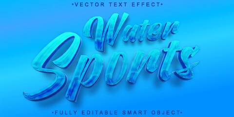 Poster - Water Sports Vector Fully Editable Smart Object Text Effect