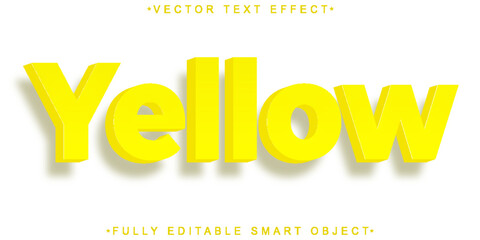 Poster - Cartoon Yellow Vector Fully Editable Smart Object Text Effect