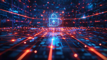 Wall Mural - Cybersecurity concept network connectivity with cyber security