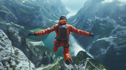 Wall Mural - wingsuit flying extreme sports
