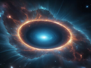 Wall Mural - abstract glowing Wormhole in outer space
