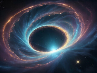Wall Mural - abstract glowing Wormhole in the outer space