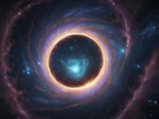 Wall Mural - abstract glowing Wormhole in outer space background