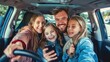 © IR-Creative - Happy Family Taking Selfie in Car