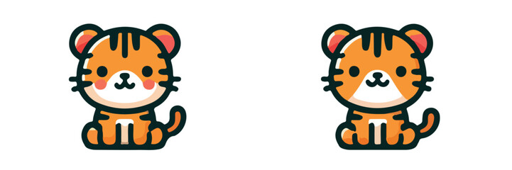 Sticker - cute tiger vector