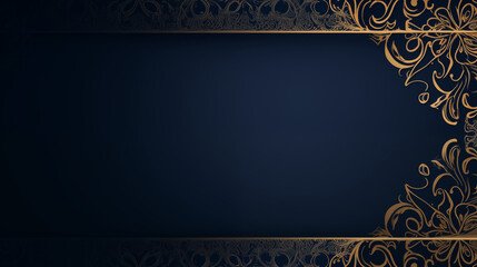 Wall Mural - Ornate Dark Blue and Gold Design