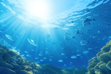 Wall Mural - Ocean fish backgrounds underwater.