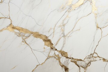 Canvas Print - White with gold line marble cracked backgrounds.