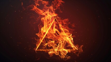 Wall Mural - Fiery Triangle: An Abstract Representation of a Glowing Geometric Form