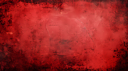 Wall Mural - Abstract red textured background with black accents, showcasing a distressed and grunge look.