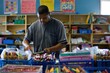 © Nathaphat - Dedicated Teacher Preparing Classroom Supplies for a Productive Day of Learning
