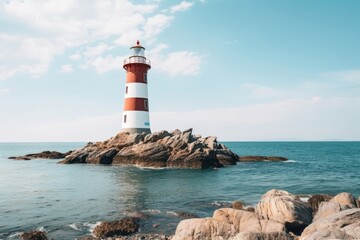 Poster - Lighthouse sea sky architecture.