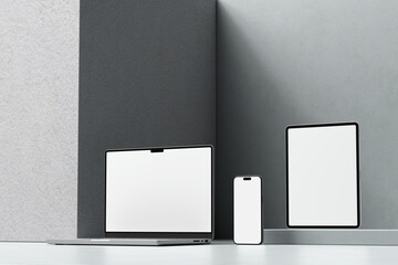 Wall Mural - multi device responsive mockup blank