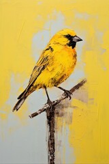 Wall Mural - Vibrant yellow bird painting