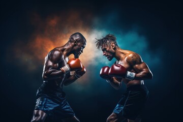 Canvas Print - Punching boxing sports adult.