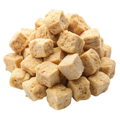 Soya protein chunks isolated on transparent background