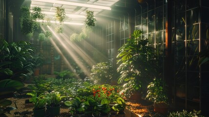 Poster - Sunlight Streaming Through a Greenhouse