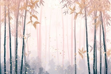 Sticker - Bamboo forest backgrounds outdoors nature.