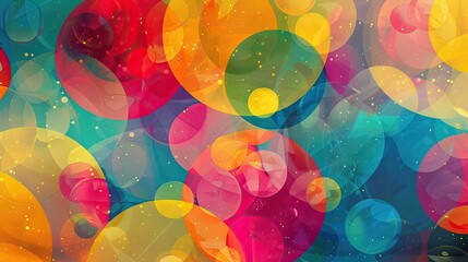 Poster - A vibrant background featuring a pattern of colorful, overlapping circles.