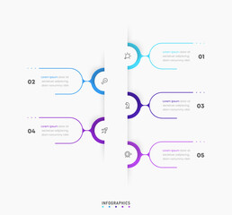 Wall Mural - Vector Infographic label design template with icons and 5 options or steps. Can be used for process diagram, presentations, workflow layout, banner, flow chart, info graph.