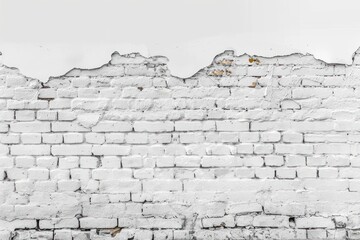 Canvas Print - White brick wall architecture building.