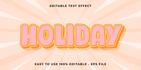Poster - Editable text effect holiday 3d cartoon template style trendy vector