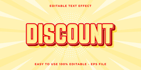 Poster - Editable text effect discount 3d cartoon template style trendy vector