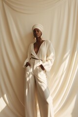Wall Mural - standing portrait fashion photo.
