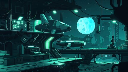 Poster - Futuristic Spaceship Interior