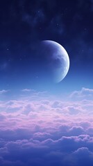 Sticker - A fantasy moon background backgrounds astronomy outdoors.