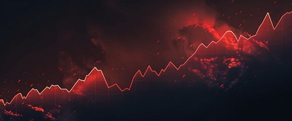 Wall Mural - Graph showing a significant uptrend in stock prices, indicating a sudden surge in market performance.