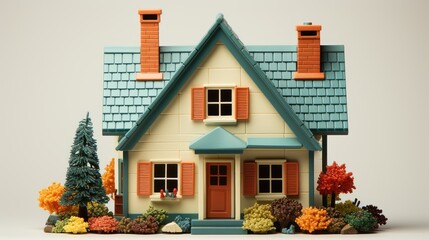 Poster - 3d cute home house icon  