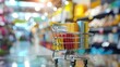 © putri syakilla - Shopping cart with store background