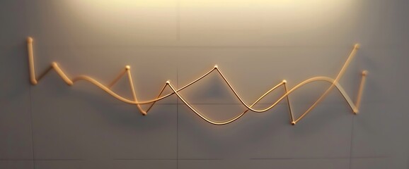 Wall Mural - Minimalistic depiction of a basic line graph with upward progression, suggesting gradual market growth without unnecessary embellishments.