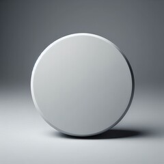 Wall Mural - White round button with a glossy 3D appearance isolated white background