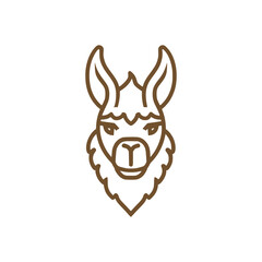 Poster - simple elegant luxury alpaca head animal logo vector illustration template design