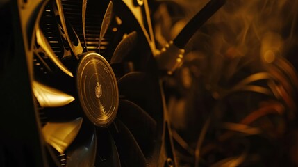 Canvas Print - A close up of a fan on the side of an object. AI.