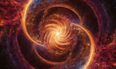Wall Mural - an abstract representation of the birth of a star, with vibrant colors and swirling patterns symboli