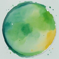 Poster - watercolor round green spot illustration