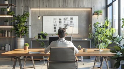 Poster - Man Working in Modern Office