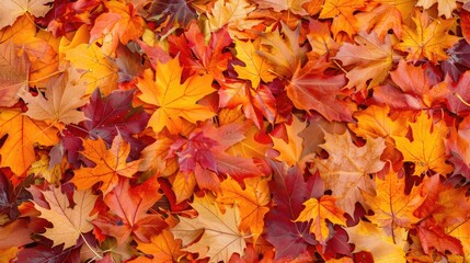 Maple leaves in beautiful fall hues