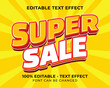 © Novan - Editable Super Sale 3D text effect with yellow background