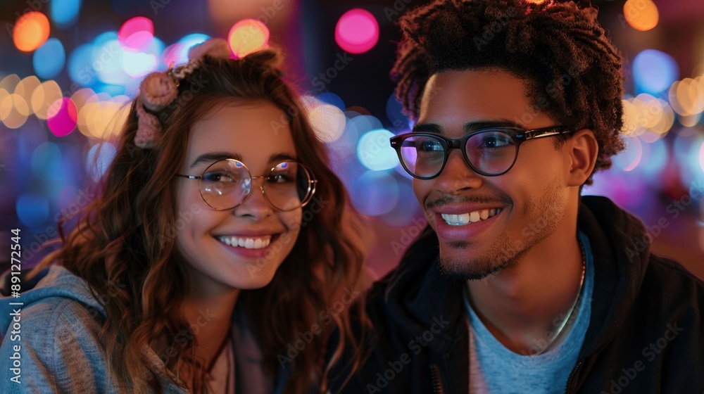 Close friends showing affection and connection at a cozy cafe ...