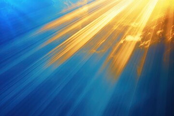 Sticker - golden ray of light on blue background